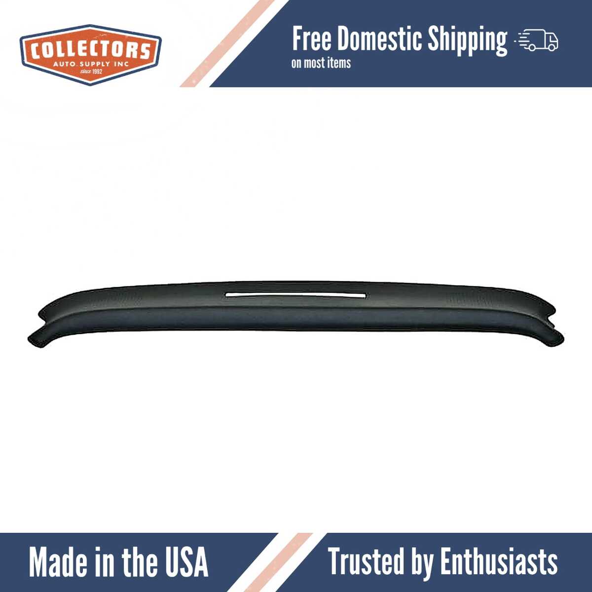 Dashboard Cap Cover Skin Overlay Black for 1968-1969 Chevrolet Corvette