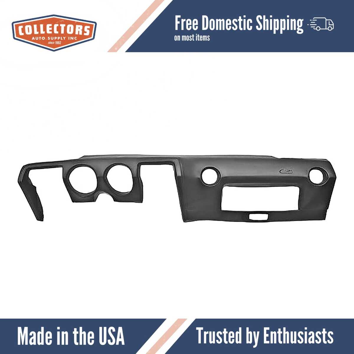 Dashboard Cap Cover Skin Overlay Black for 1973-1975 Oldsmobile Cutlass