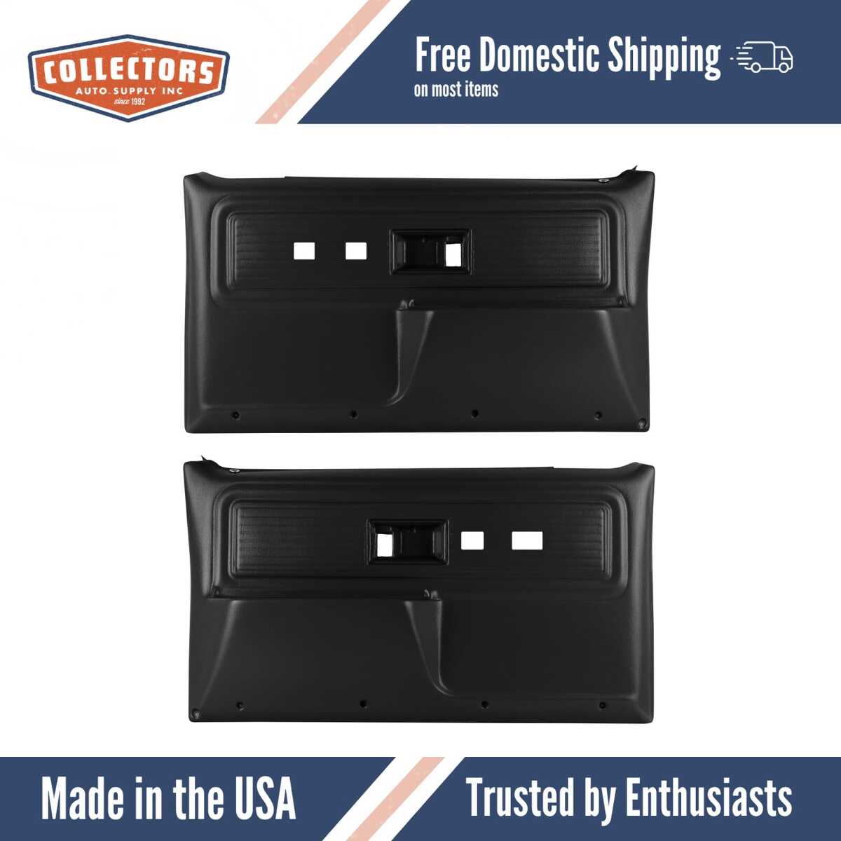 Door Panels Black for 1977-1980 Chevrolet C/K Pickup & SUV