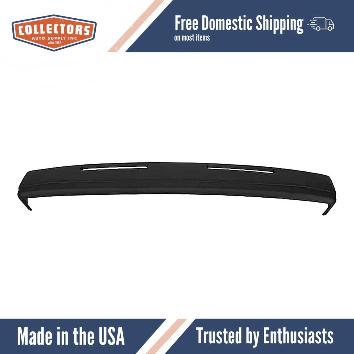 Dashboard Cap Cover Skin Overlay Black for 1977-1990 Chevrolet/Pontiac Multiple Models With Outside Speakers