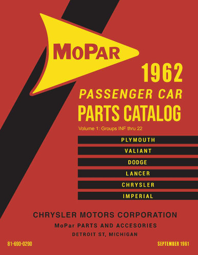 Parts Catalog for 1962 Mopar DPRC-58-62PB