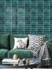 Self adhesive composite wall tiles emerald green rectangle modern interior application