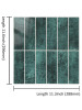 Emerald green peel and stick wall tiles composite material with textured finish