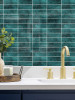 Emerald green self adhesive wall tiles rectangular composite tile detail and finish