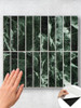 Indian green marble fluted peel and stick composite wall tiles sheet with vertical tile design
