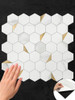 Gold Calacatta Hexagon - Peel & Stick Composite Wall Tiles (29 x 28.8cm)