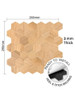 Product dimensions for Layed Oak Wood Hexagon OWHT49 tiles showing the 29 x 28.8cm sheet size.