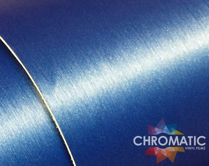 Brushed Deep Metallic Blue Vinyl Wrap with ADT Wrap Direct