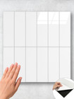 Ghost White rectangle peel and stick composite wall tile sheet 28.8 x 29.6cm