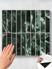 Indian green marble fluted peel and stick composite wall tiles sheet with vertical tile design