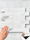 Calacatta Subway Peel & Stick Composite Wall Tiles (30cm x 30cm)