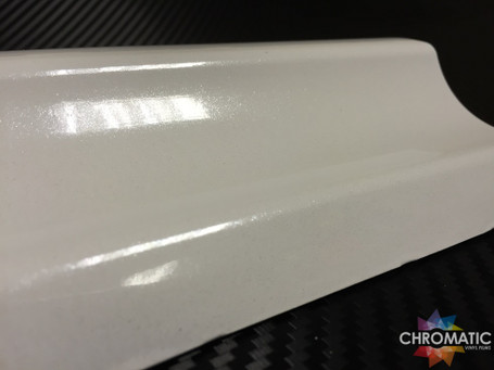 Gloss Metallic White Vinyl Wrap with ADT GGW226 - Chromatic Vinyl