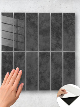 Slate Black - Peel & Stick Composite Wall Tiles - (28.8 x 29.6cm)