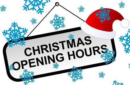 Christmas & New Years Opening Hours 2016