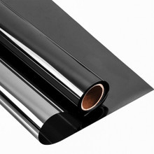 SAMPLE of Black Silver Mirror Window Film - Privacy Tint