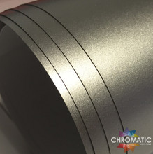 SAMPLE of Matte Chrome Silver Aluminium Vinyl Wrap - M754