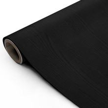 SAMPLE of PAINTED WOOD BLACK VINYL WRAP PWB320