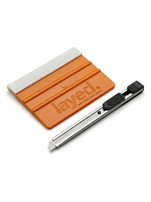 Felt Squeegee and Cutter for Interior Vinyl Wrap