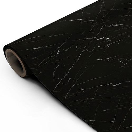 ROYAL BLACK SATIN MARBLE VINYL WRAP RBSM41