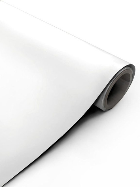 A roll of Layed Interior Film Matte Textured White MTW80 architectural vinyl wrap, highlighting its thick, premium grade.