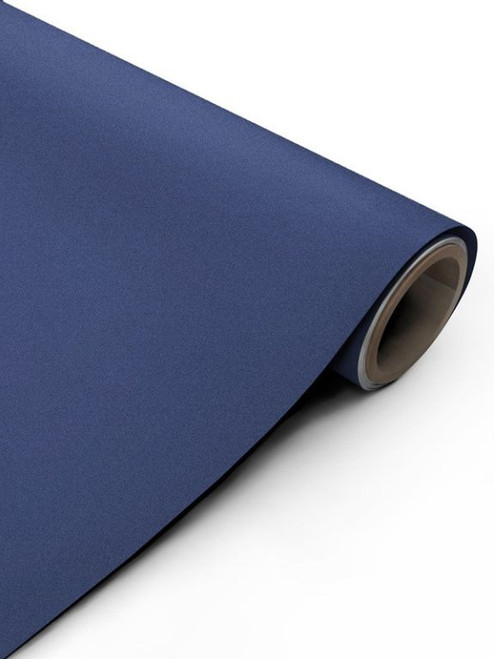 A close-up product shot of a partially unrolled roll of Layed Matte Textured Royal Blue Vinyl Wrap MTRB18, highlighting its deep, rich color and non-reflective matte finish.