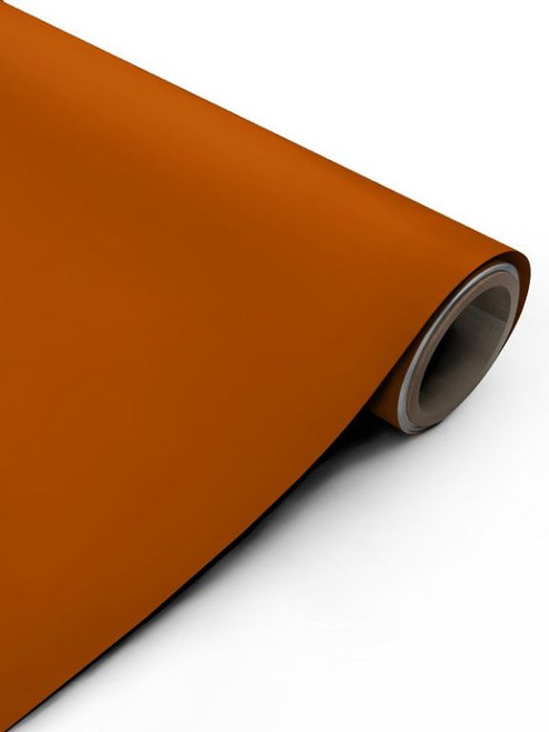 A continuous roll of Layed Matte Silk Burnt Orange Vinyl Wrap MSBO371, showcasing its warm, vibrant color and premium anti-glare finish.