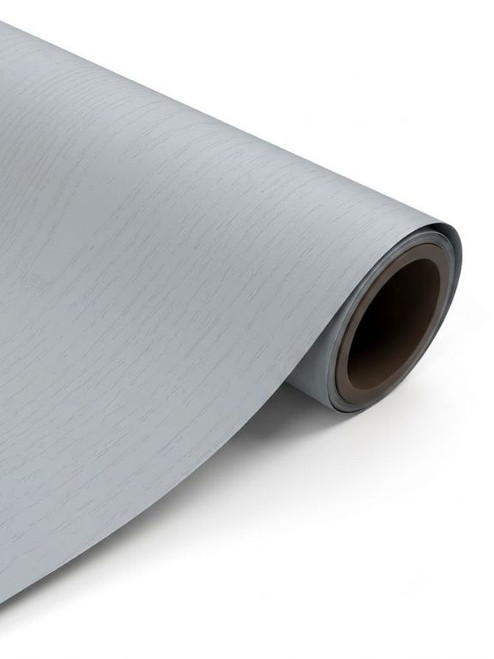 A continuous roll of Layed Painted Wood Duck Egg Blue Vinyl Wrap PWDEB340, showcasing its serene pastel tone and highly realistic, embossed wood grain texture.