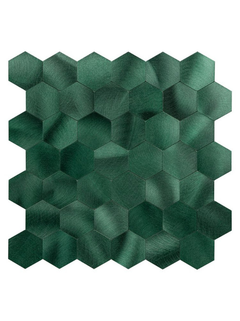 Deep Emerald Metal Hexagon - Peel & Stick Composite Wall Tiles (29 x 28.8cm)