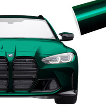 SAMPLE of Super Gloss Metallic Isle of Man Green Vinyl Wrap SGM-IOM68