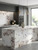 A modern kitchen island beautifully transformed with the Viola White Marble self-adhesive vinyl wrap.