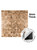 Layed brass mosaic wall tile highlighting its 4mm rigid thickness and easy peel-and-stick adhesive backing.