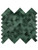 Full sheet of Layed emerald metal herringbone peel and stick composite wall tile showing the brushed green metallic texture.