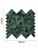 Dimensions of Full sheet of Layed emerald metal herringbone peel and stick composite wall tile.