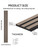 Dimension guide for seamless floor-to-ceiling wood slat panels, showing a 250cm length, 10.2cm width, and 6mm thickness.