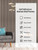 Infographic detailing the features of self-adhesive slatted wall panels: waterproof, easy to cut, install, and clean.