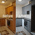 Newly wrapped rock grey kitchen cabinets