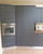 A kitchen wrapped in Layed Matte Textured Dark Navy Blue Vinyl Wrap MTDNB16.