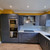 A kitchen wrapped in Layed Matte Textured Dark Navy Blue Vinyl Wrap MTDNB16.