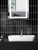Modern bathroom vanity accent wall styled with 28.8x29.6cm Onyx Black composite tiles
