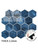 Peeling the strong adhesive backing off a 29.2 x 25.4cm Marine Blue hexagon wall tile
