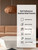 Infographic showing features of Smoked Walnut self-adhesive slatted wall panels including waterproof, easy to cut, and modern design.