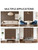A collage showing Smoked Walnut wood slat panels installed in a living room, dining room, home office, and bedroom.