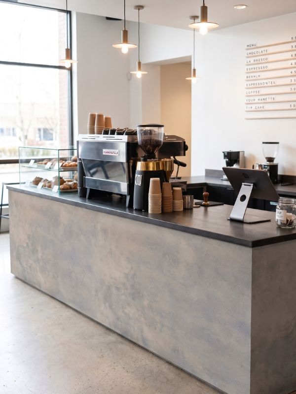 Concrete Vinyl Wrap on a Reception desk