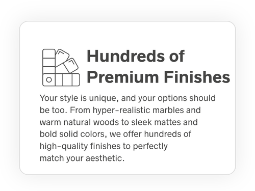 Hundreds of Interior Vinyl Finishes