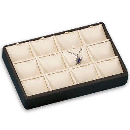 9" x 6" Chocolate/Beige 12 Pendant Tray