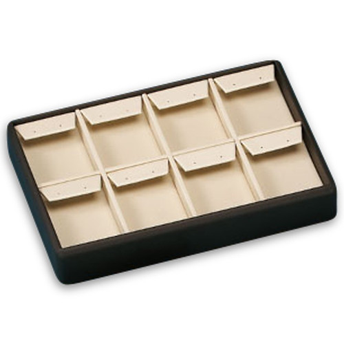 9" x 6" Chocolate/Beige 8 Earring Tray