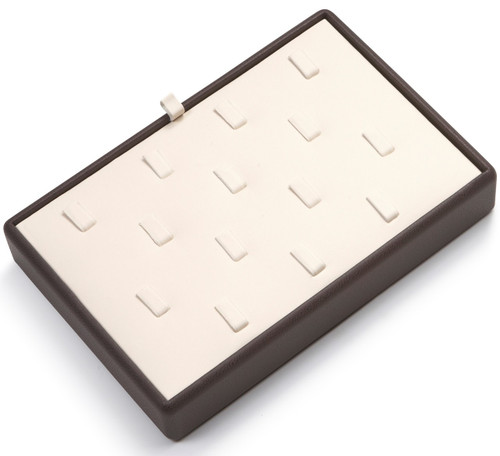 9" x 6" Chocolate/Beige 14 Clip Ring Tray