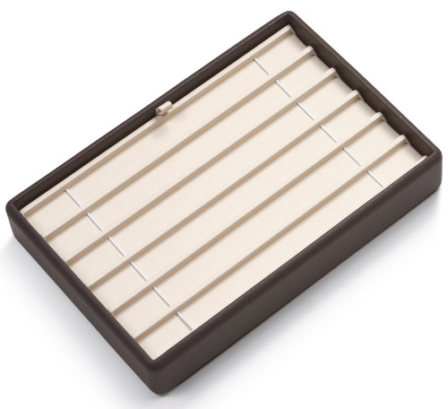 9" x 6" Chocolate/Beige 6 Bracelet  Tray