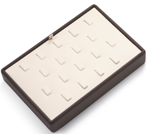 9" x 6" Chocolate/Beige 18 Clip Ring Tray