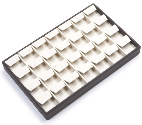 14" x 9" Chocolate/Beige 28 Earring Tray